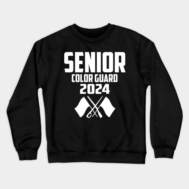 2024 Senior Color Guard Class of 2024 Marching Band Flag Crewneck Sweatshirt by Giftyshoop